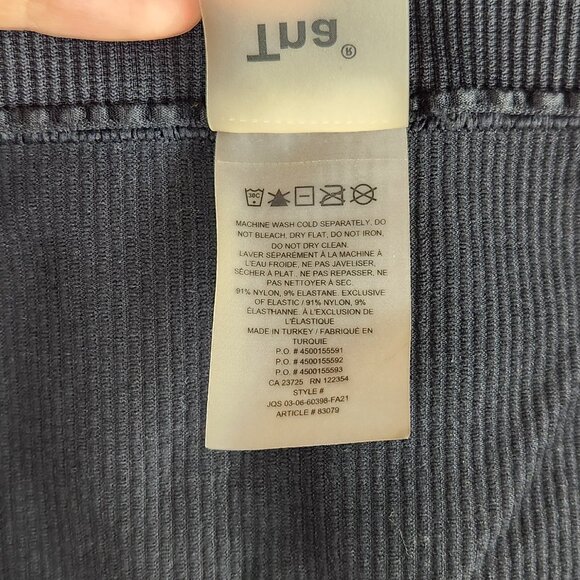 Aritzia TnAction TnaBODY Black Atmosphere Ribbed Hi-Rise 5" Bike Shorts sz S - Picture 7 of 8